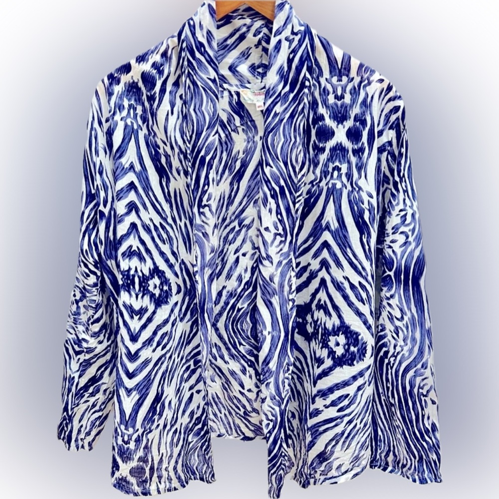 Doma Blue and White Patterned Tunic